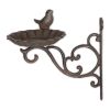 Wall-Mounted Cast Iron Scrolled Bracket with Bird Feeder