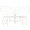 White Butterfly Garden Bench