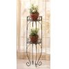 Scrolled Verdigris Two-Level Plant Stand