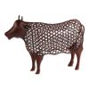 Open Geometric Frame Metal Cow Sculpture