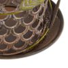 Round Metal Bird Feeder with Green Leaf Ornaments