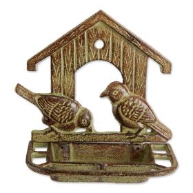 Wall-Mounted House Design Cast Iron Bird Feeder