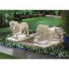 Regal Lion Garden Statue Set