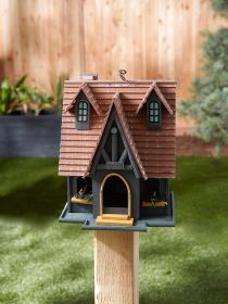 Wood Cottage Bird House