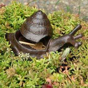 Cast Iron Garden Snail Key Hider