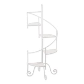 Iron Spiral Staircase Plant Stand - White