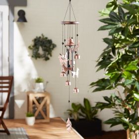 Metal Bell-Style Windchimes with Dogs and Leaf