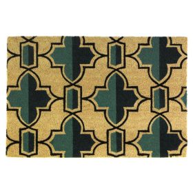 Viola Two-Tone Geometric Coir Door Mat