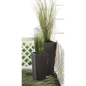 Tuscany Wicker-Look Tall Planter Set