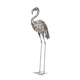 Galvanized Metal Flamingo Statue - 35.5 inches