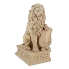 Lion with Shield Garden Statue - Ivory