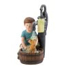 Boy and Dog Wash Solar Garden Light