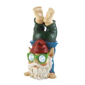 Handstand Gnome Solar Garden Light