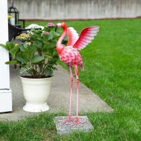 Flying Flamingo Metal Garden Decor Head Up - 27.5 inches