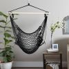 Recycled Cotton Swinging Hammock Chair - Black