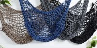 Recycled Cotton Swinging Hammock Chair - Blue