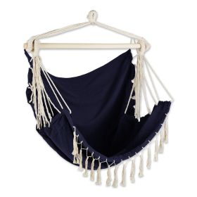 Hammock Chair with Tassel Fringe - Navy Blue