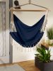 Hammock Chair with Tassel Fringe - Navy Blue