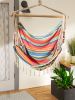 Hammock Chair with Tassel Fringe - Colorful Stripes