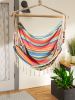 Hammock Chair with Tassel Fringe - Colorful Stripes