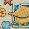 Enjoy Life's Blessings Ocean Shells Cement Stepping Stone