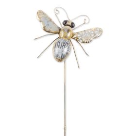 Mixed Pattern Metal Bee Garden Stake - 39 inches