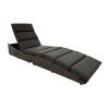 Alameda Indoor/Outdoor Patio Wicker Sunbed with Black Polyester Cushion