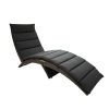 Alameda Indoor/Outdoor Patio Wicker Chaise Lounge with Black Polyester Cushion