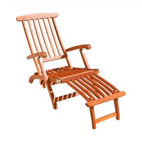 Malibu Outdoor Wood Folding Steamer Lounge