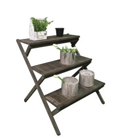 Renaissance  Three-Layer Hand-scraped Wood Garden Plant Stand