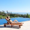 Malibu Outdoor Wood Folding Sunbathing Chaise Lounge