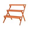 Malibu Outdoor Three-layer Wood Garden Plant Stand 30 x27x31