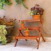 Malibu Outdoor Three-layer Wood Garden Plant Stand 30 x27x31