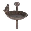 Wall-Mounted Cast Iron Scrolled Bracket with Bird Feeder