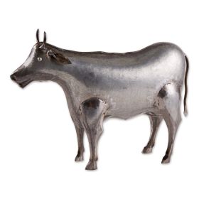 Galvanized Metal Cow Garden Figurine