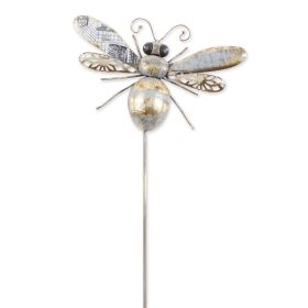 Mixed Pattern Metal Bee Garden Stake - 38 inches