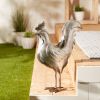 Galvanized Metal Rooster Garden Sculpture