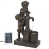 Kids with Water Pump Solar Garden Fountain