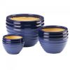 Two-Tone Blue Ceramic Planter Set