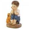 Boy and Puppy Solar Garden Figurine