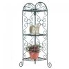 Verdigris Three-Shelf Corner Plant/Display Stand