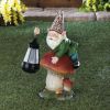 Gnome on Mushroom Solar Garden Light
