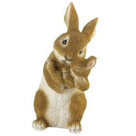 Mother and Baby Bunny Rabbit Bonding Time Figurine