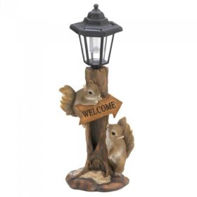 Friendly Squirrels Welcome Solar Garden Light