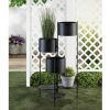 Three-Tier Matte Black Metal Plant Stand