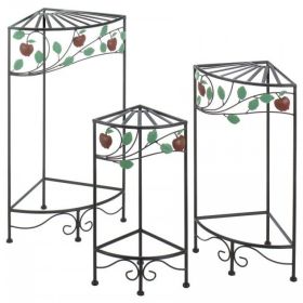 Country Apple Plant Stands - Set of 3