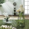 White Iron Tricycle Plant Cart