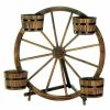 Wood Wagon Wheel Plant Display