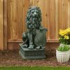 Lion with Shield Garden Statue