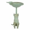 Cat and Bird Aluminum Birdbath